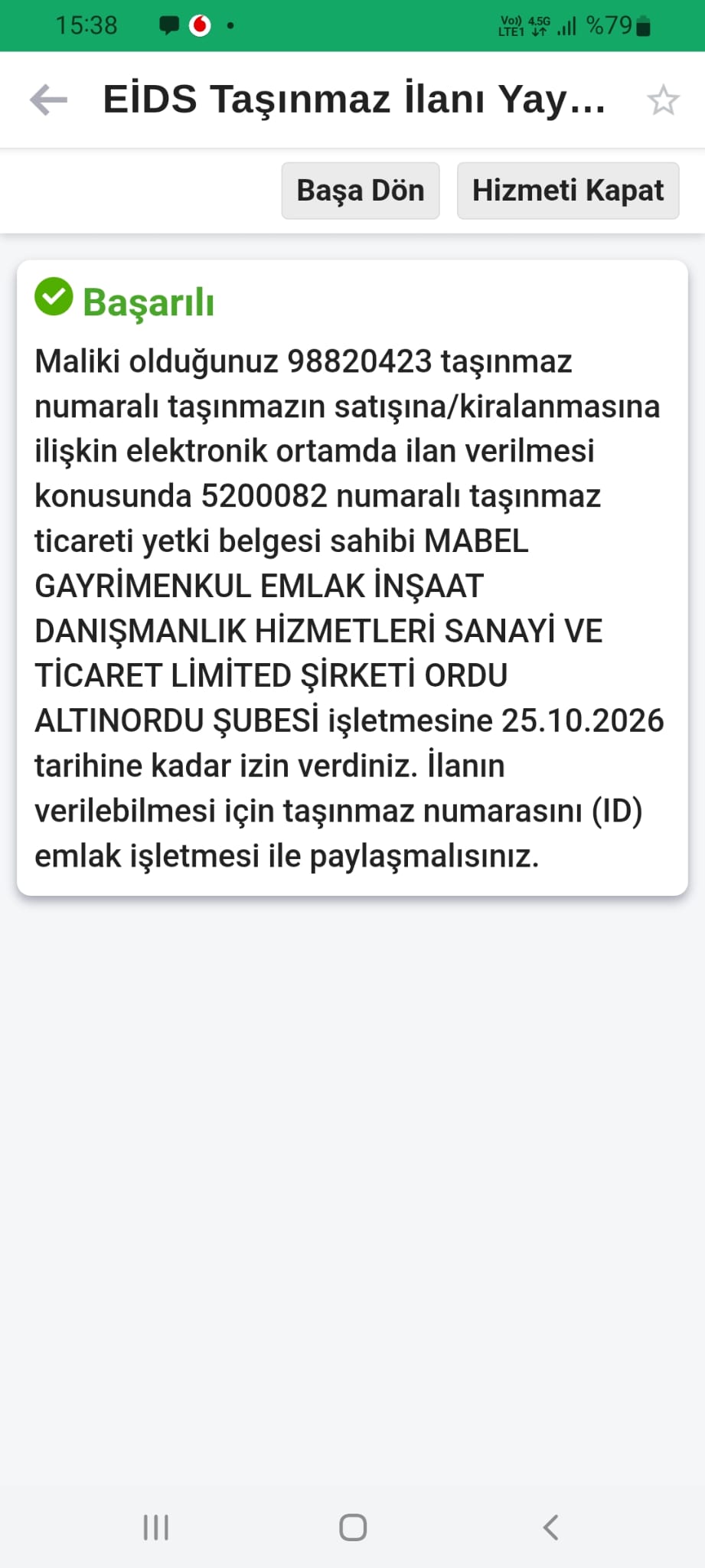 MABEL"DEN-PERŞEMBE KACALİ TOKİ SATILIK